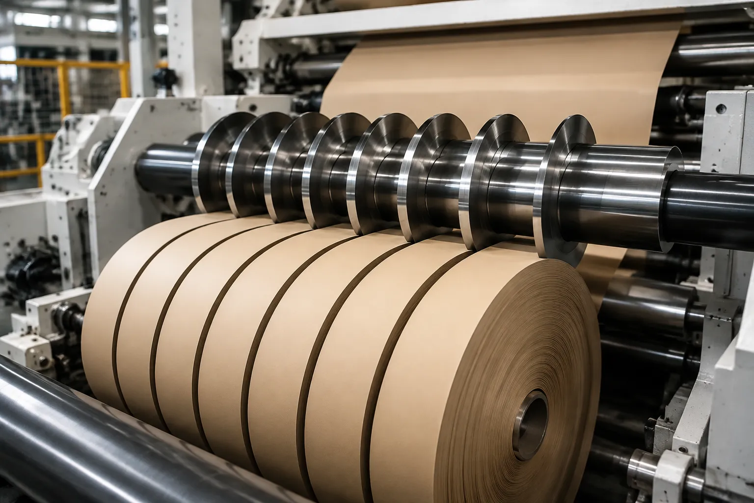 Shark Cutting circular shear slitting knives performing on paper converting line