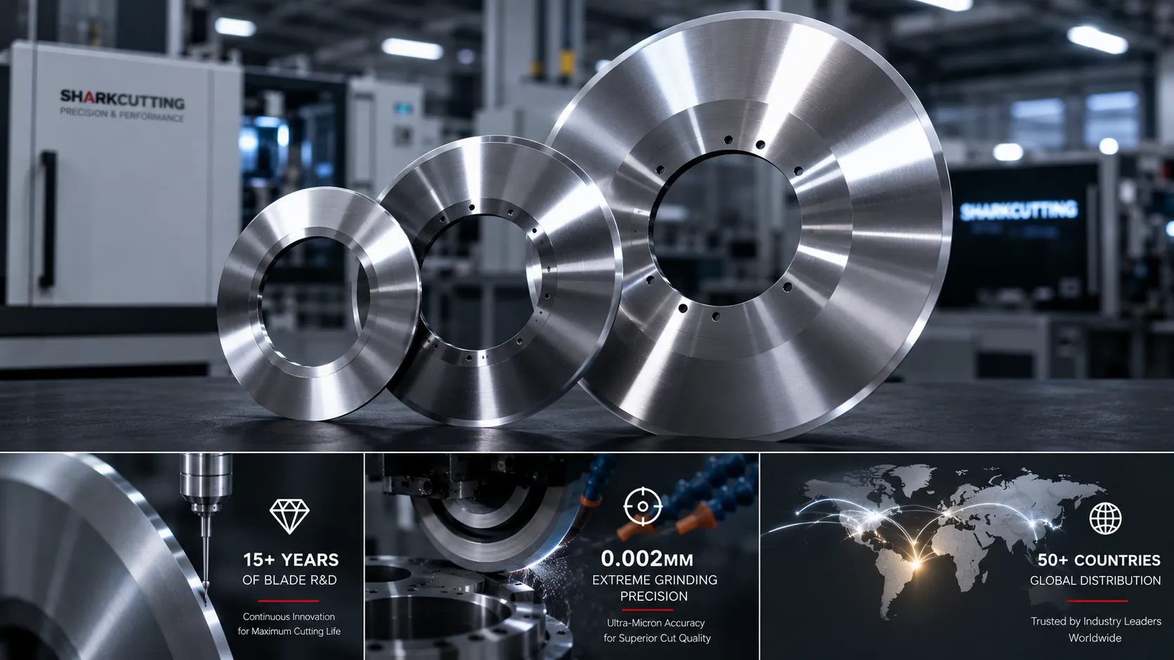 Sharkcutting precision carbide nonwoven blades and slitting knives