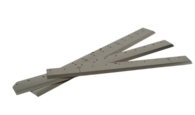Precision industrial paper cutting knives and slitter blades showcase