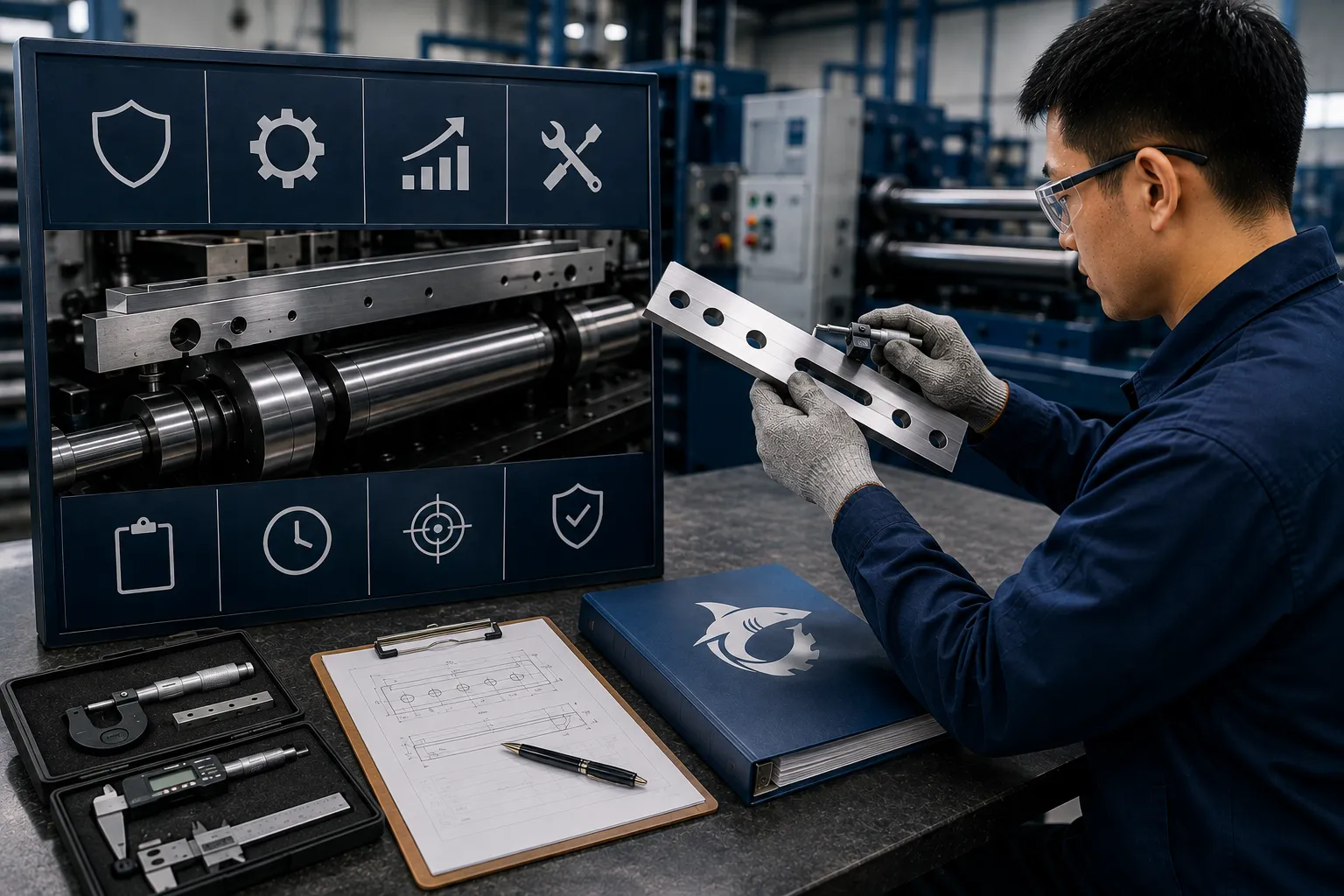 Shark Cutting precision industrial knife grinding and maintenance process