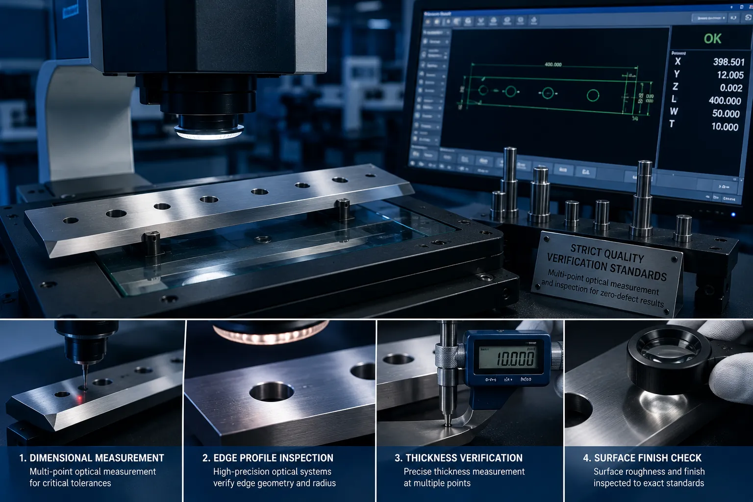 Precision paper knife micro grinding and quality inspection process