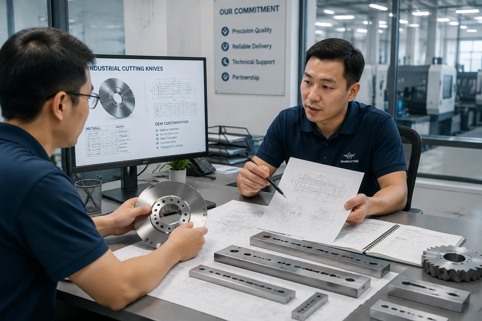 Sharkcutting high-performance precision rubber processing blades and custom industrial knives