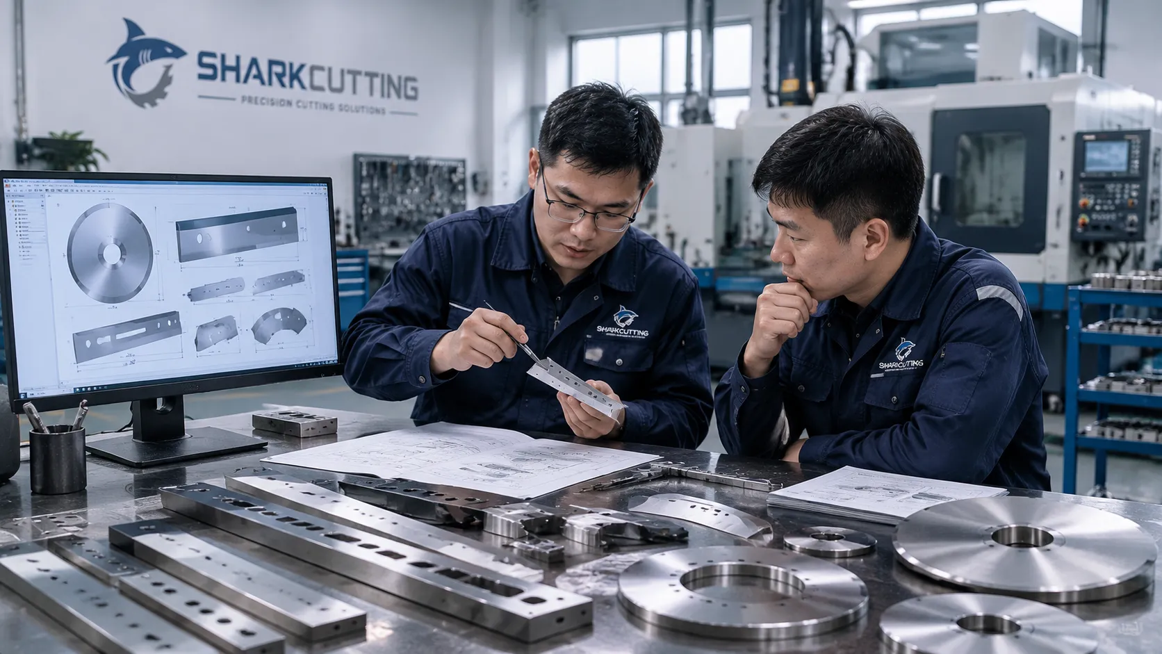 Precision OEM industrial knives manufacturing process by Sharkcutting