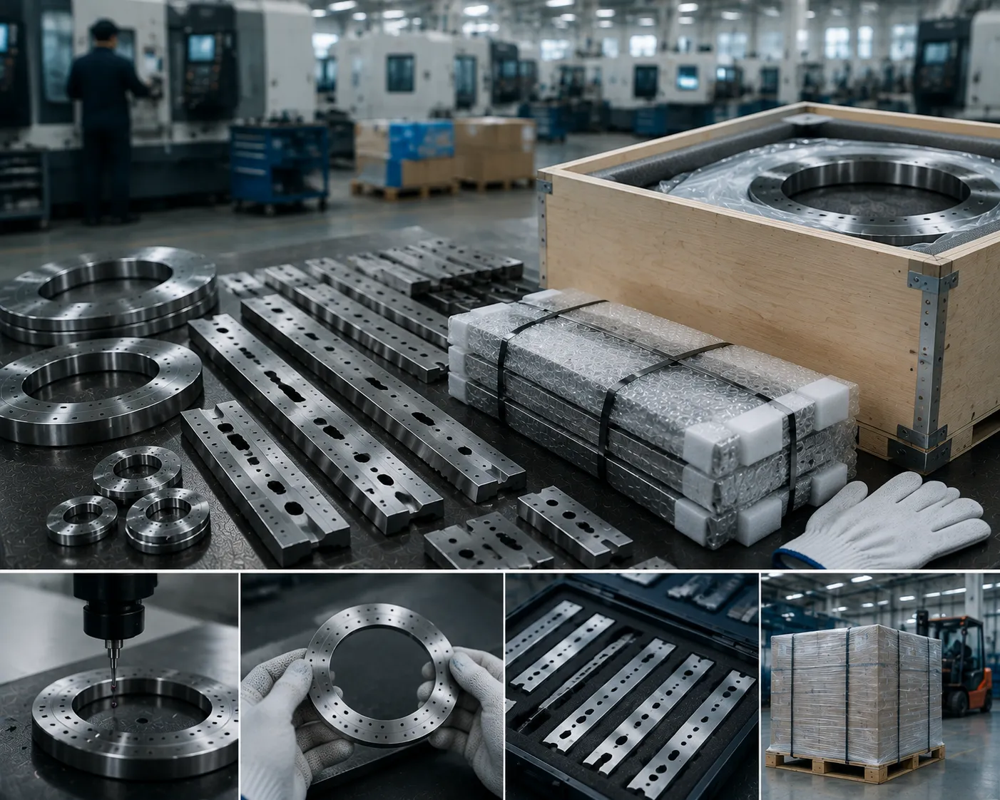 Sharkcutting automated CNC grinding facility and precision quality inspection process