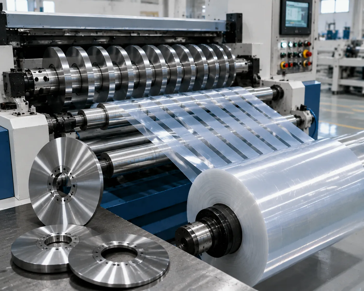 High speed film slitting circular shear knife optimization case study visual