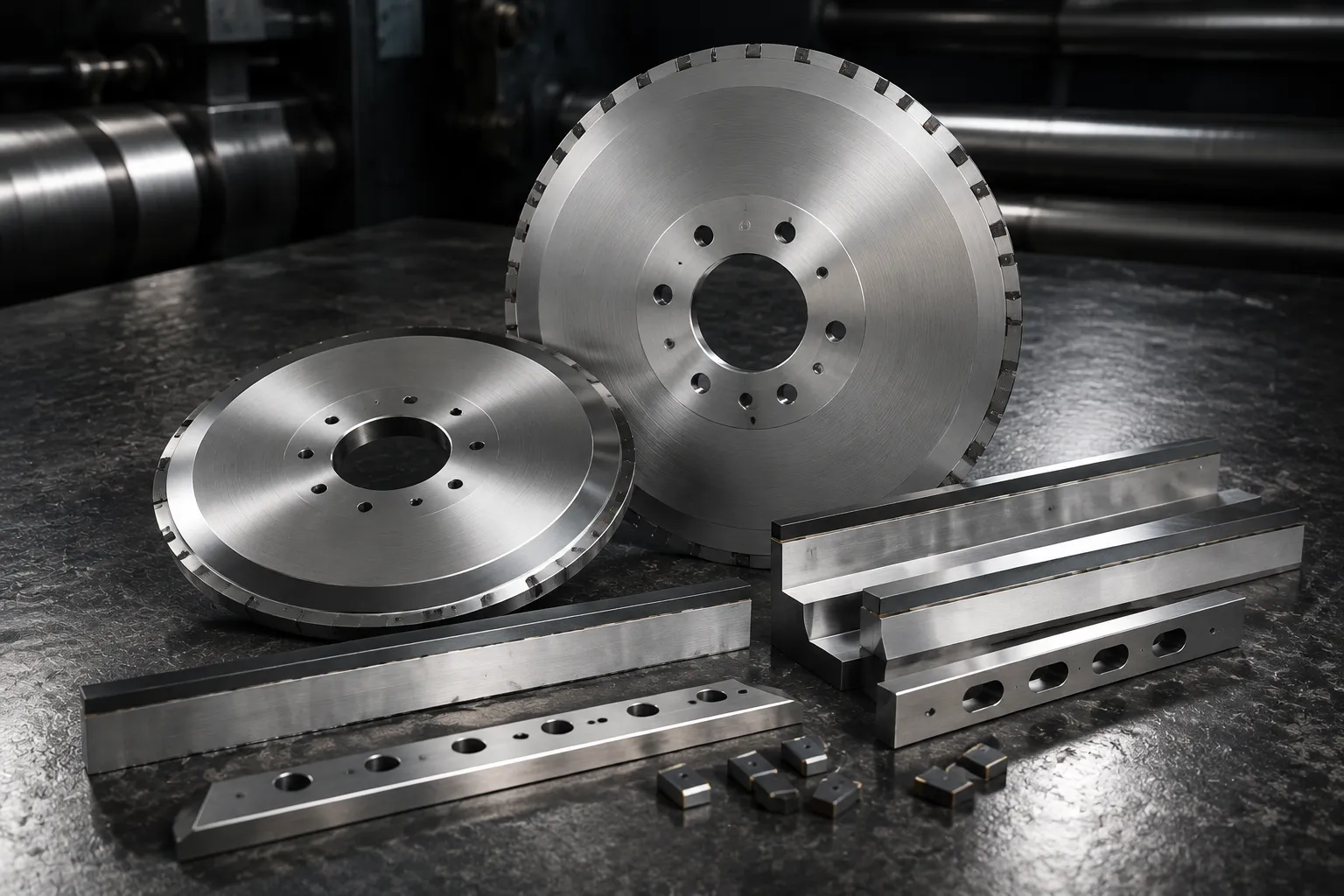 Tungsten carbide tipped slitting blades and advanced materials by Sharkcutting
