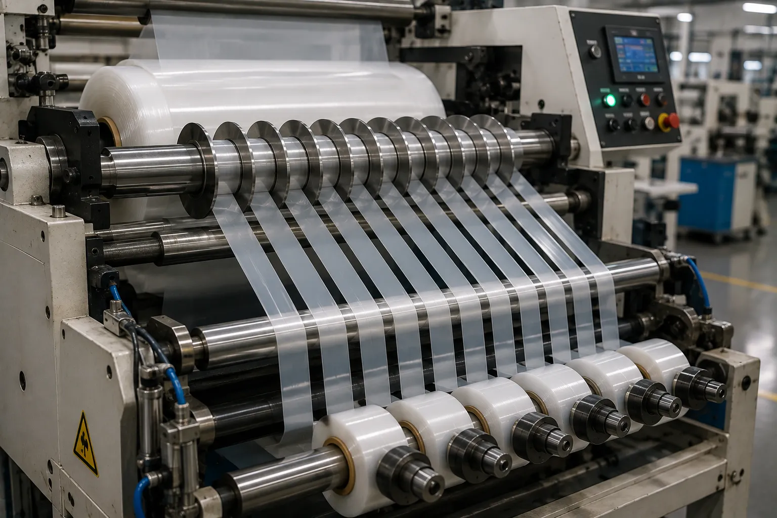 Flexible packaging slitting blades cutting thin barrier films and foils