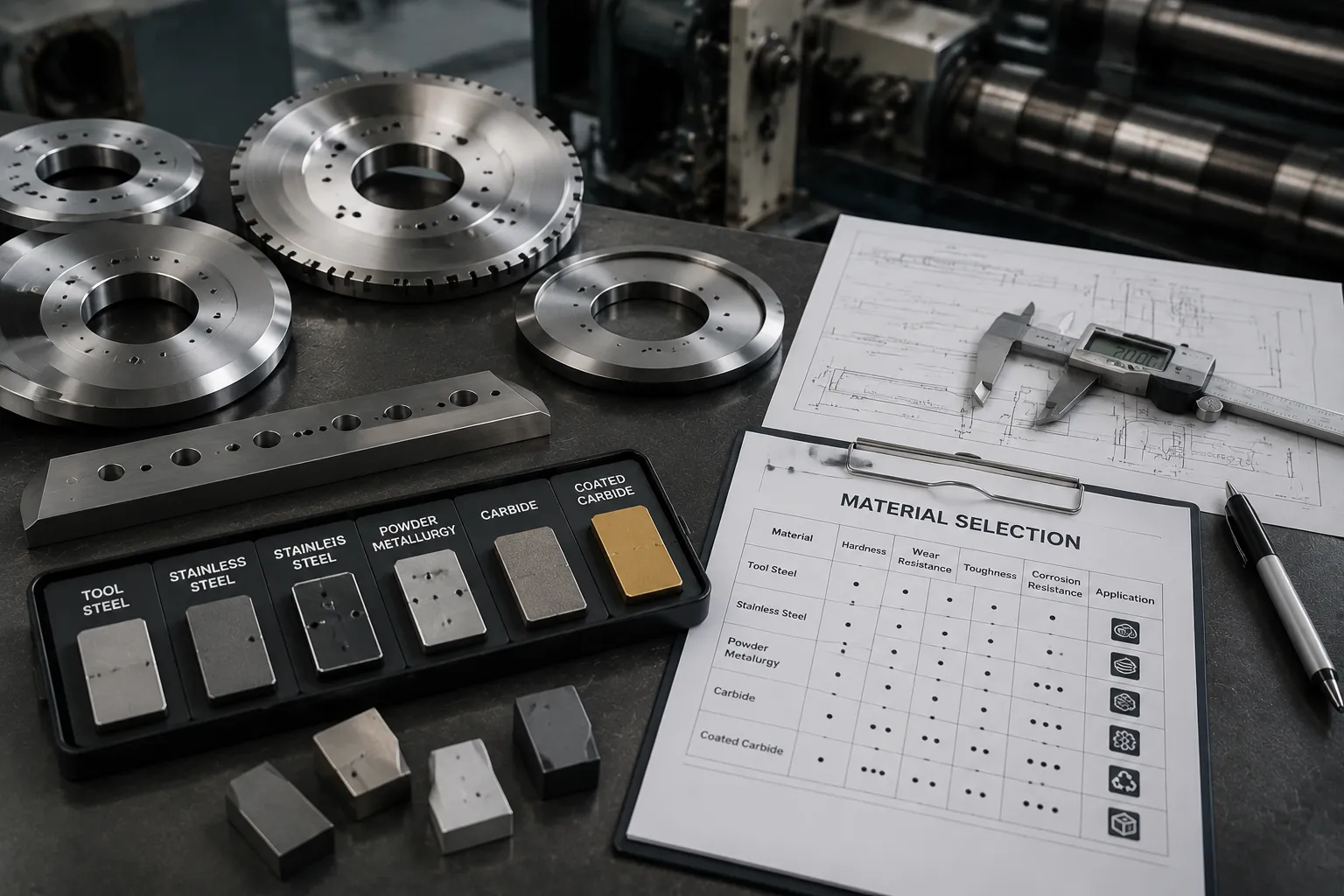 Sharkcutting industrial blade steel selection consultation and material engineering