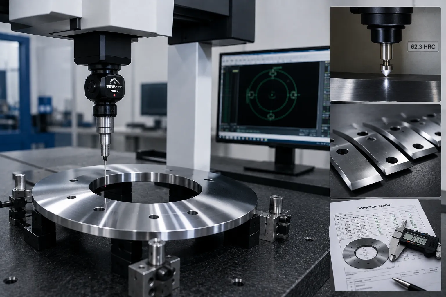 Sharkcutting precision grinding and heat treatment quality control for industrial recycling blades