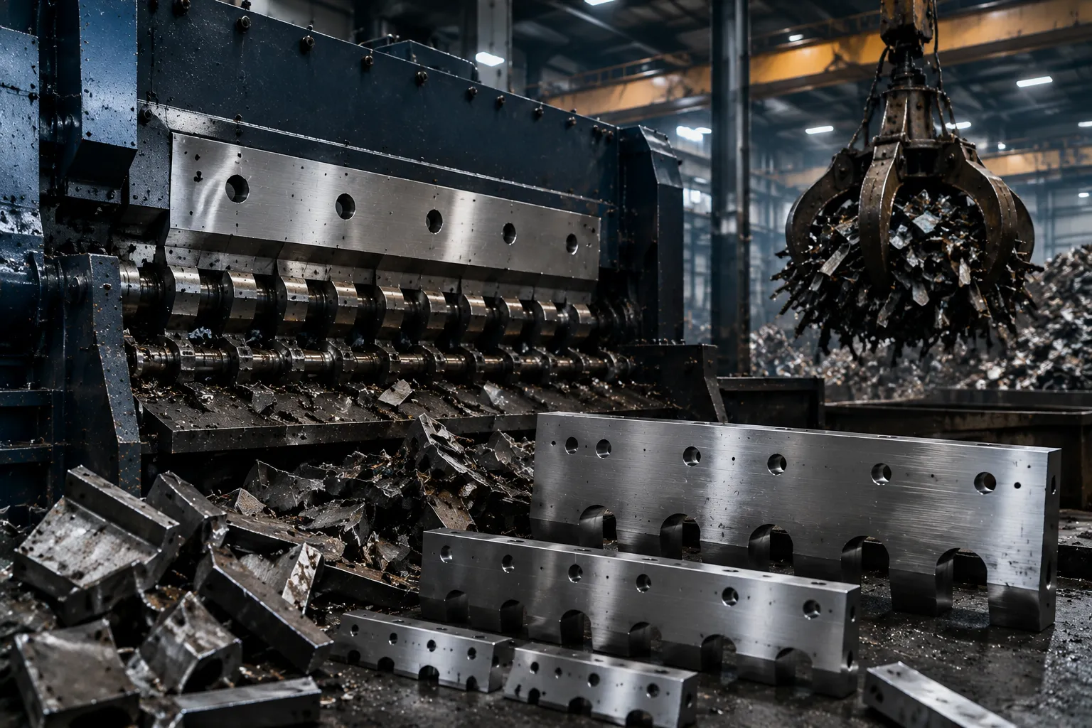 Heavy Metal Processing Shear Blades in Operation