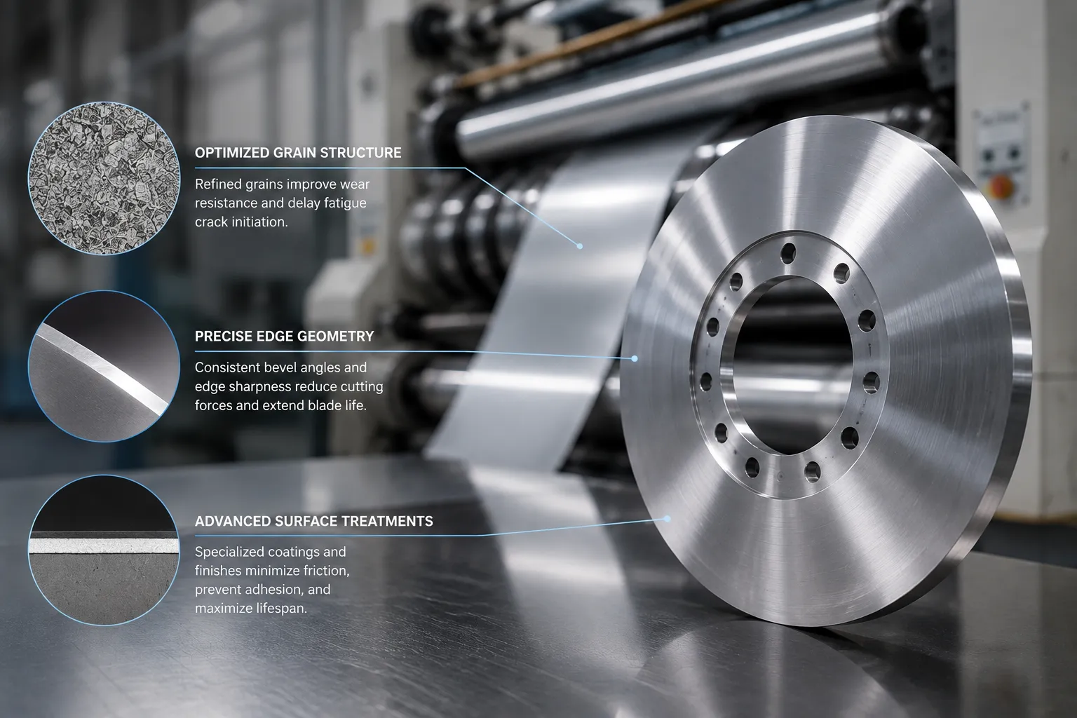 Sharkcutting CMM inspection and precision grinding quality assurance for circular slitter knives