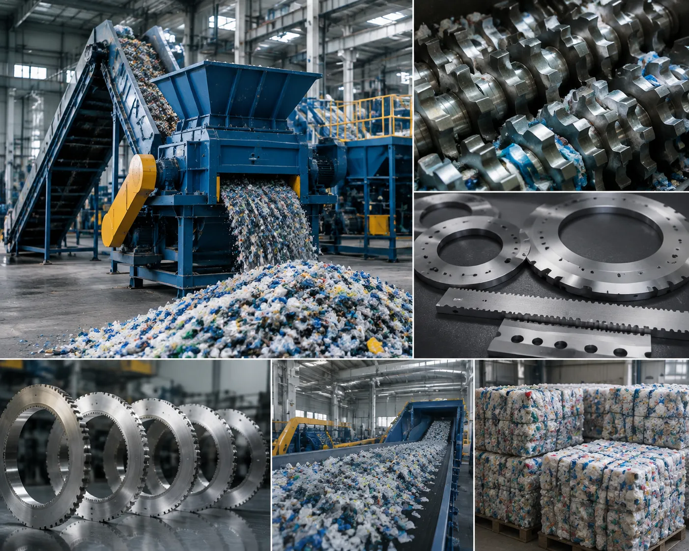 Industrial Shredder and Granulator Blades for Plastics Recycling