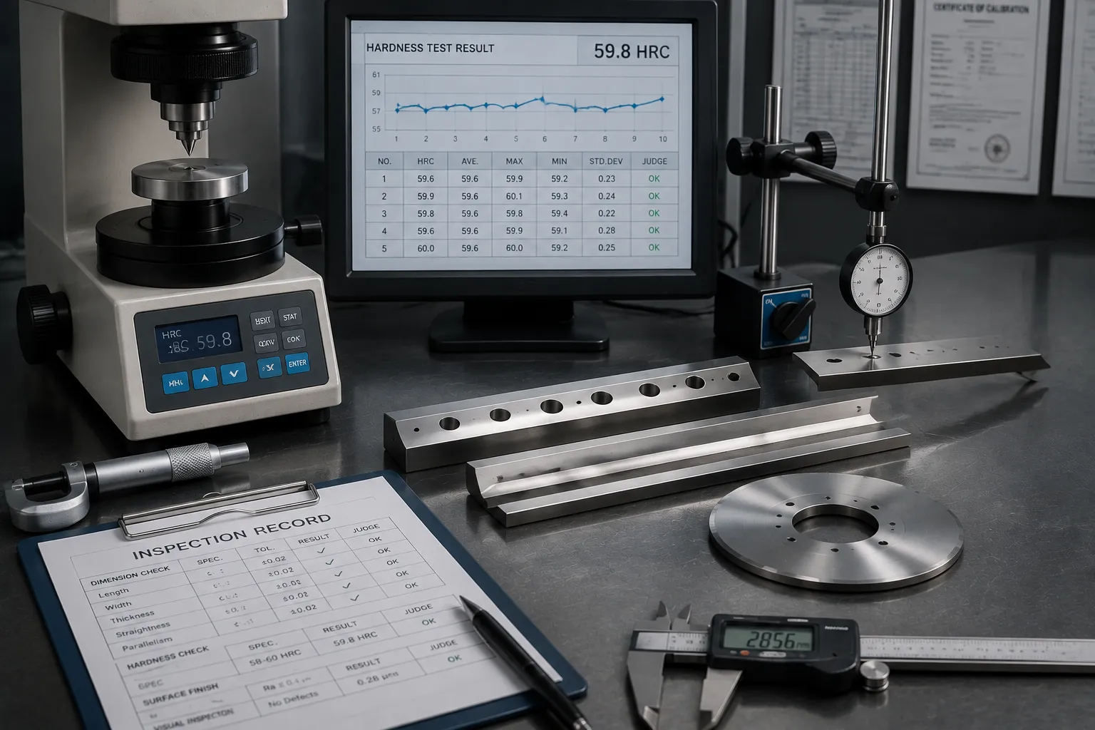 Shark Cutting industrial blade heat treatment and metallurgical quality control inspection