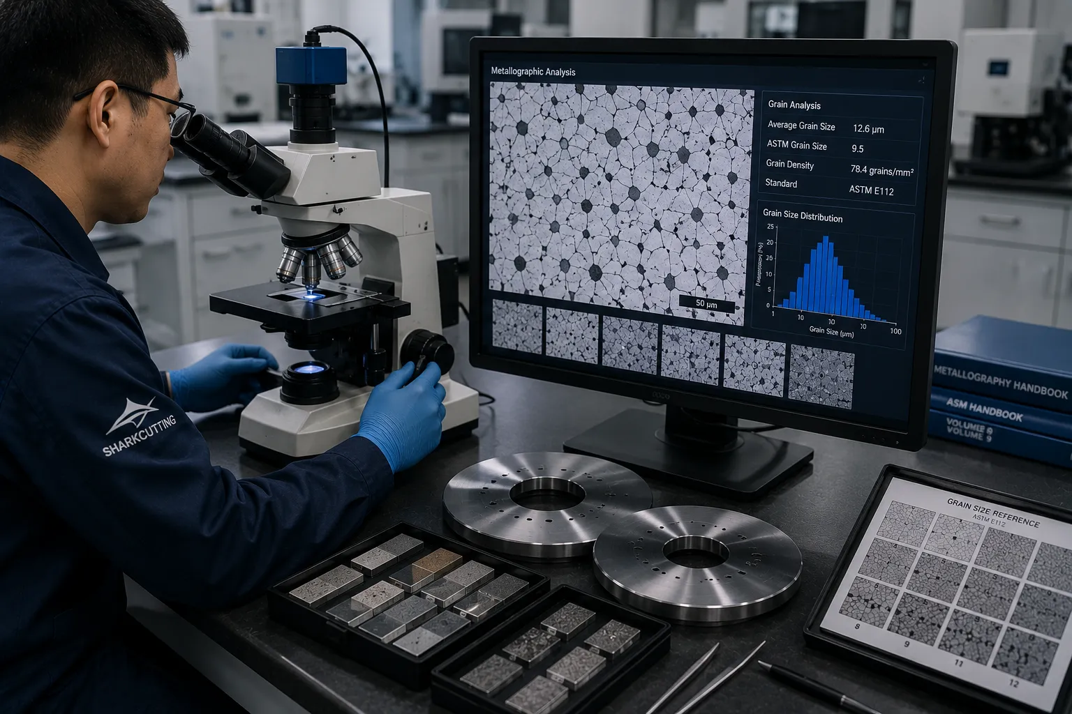 Microstructure comparison between tungsten carbide and tool steel grain structure