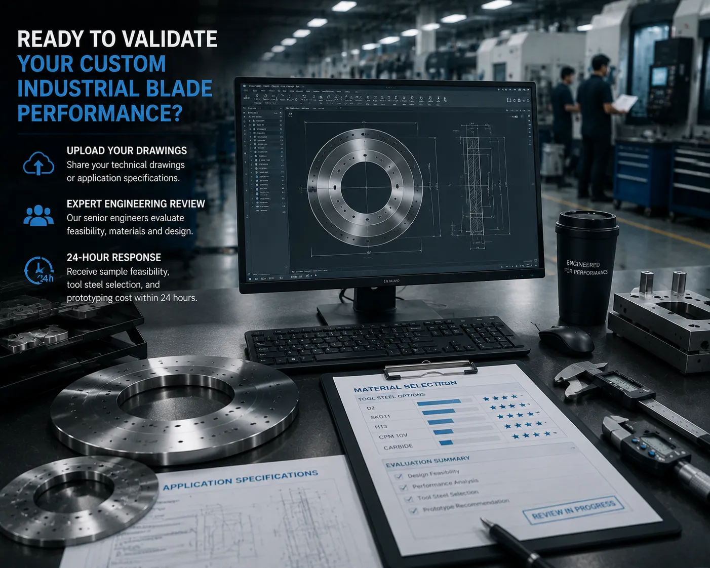 Sharkcutting precision blade drawing verification and engineering inspection