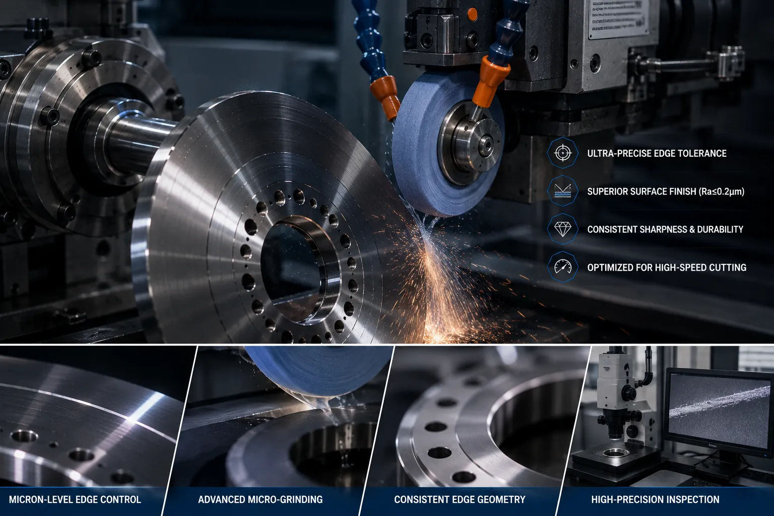 Precision paper cutting knife micro-grinding process
