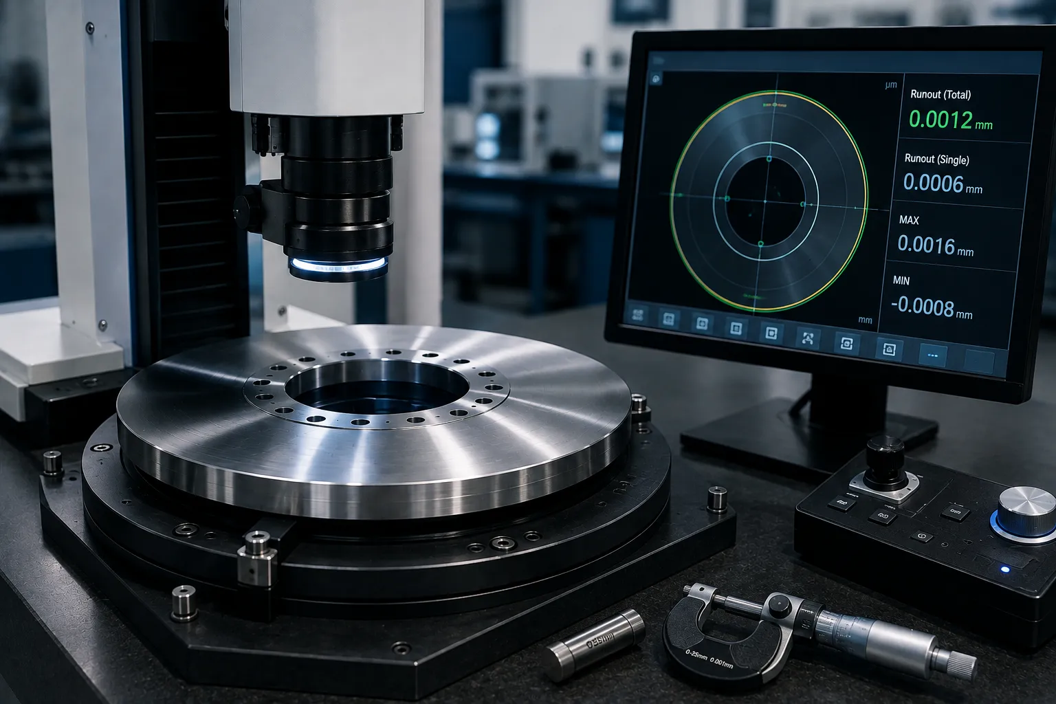 Precision rotary slitting knife technical inspection and maintenance setup