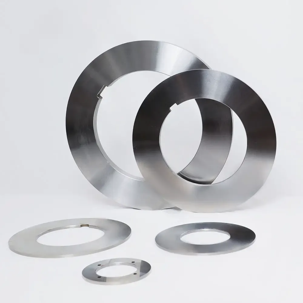Circular slitter blades and shear slitting knives for nonwoven lines