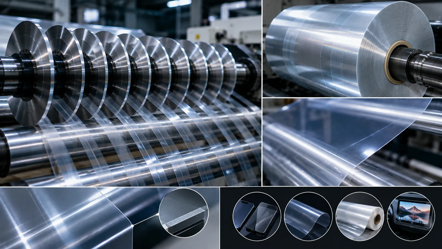 Optical film converting line with micro ground slitting blades