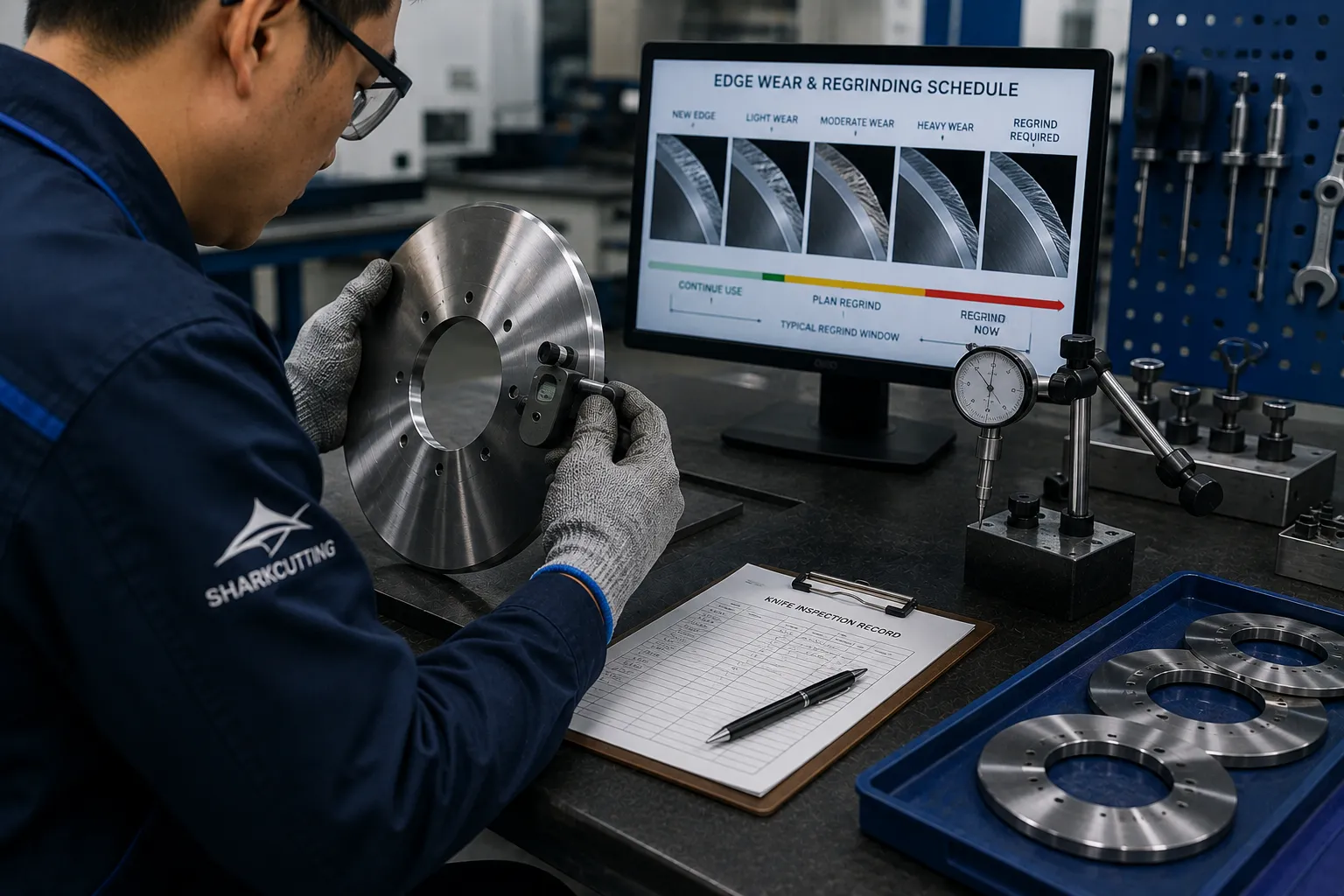 Optical edge inspection and blade wear evaluation