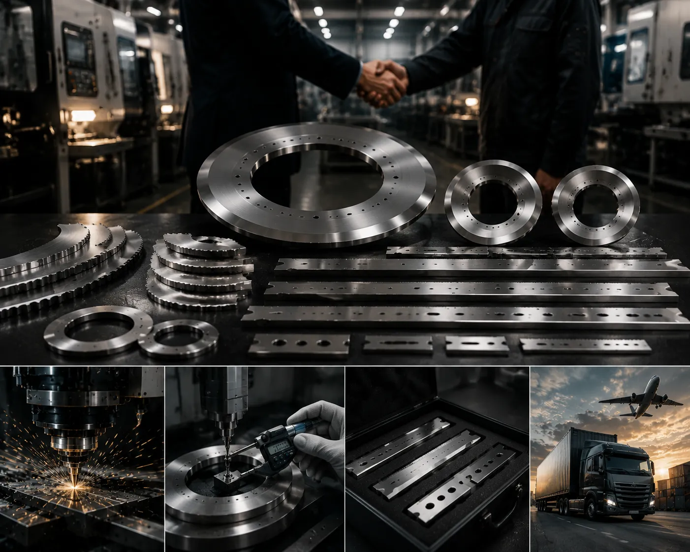 Sharkcutting private label knife production facility and CNC grinding equipment