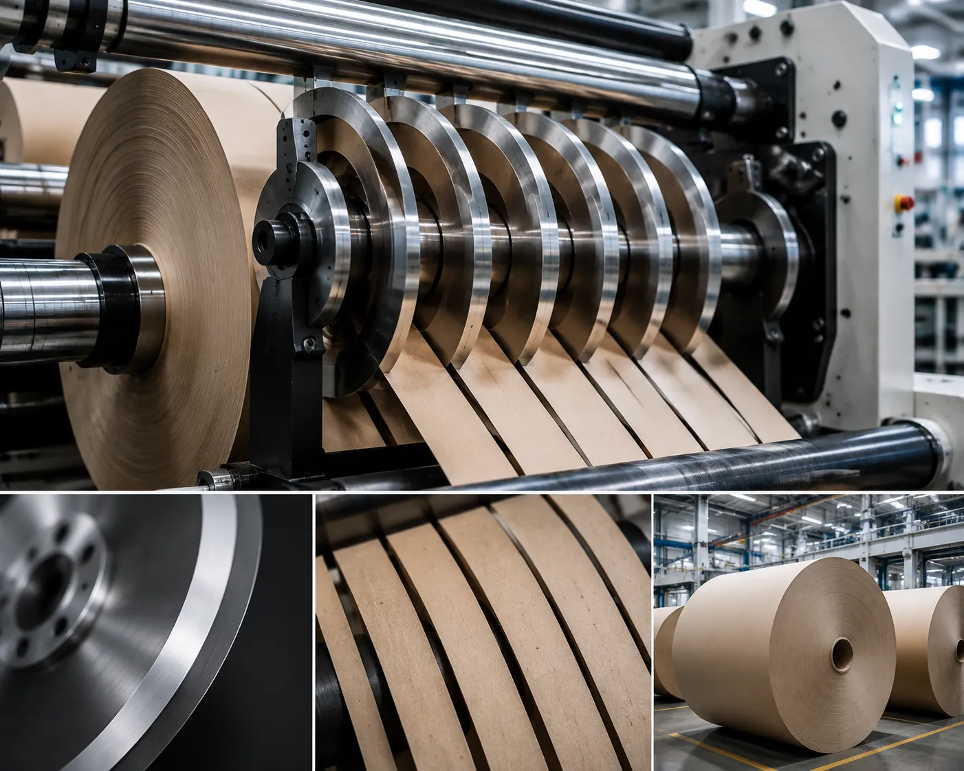 Paper converting knife shear slitting system