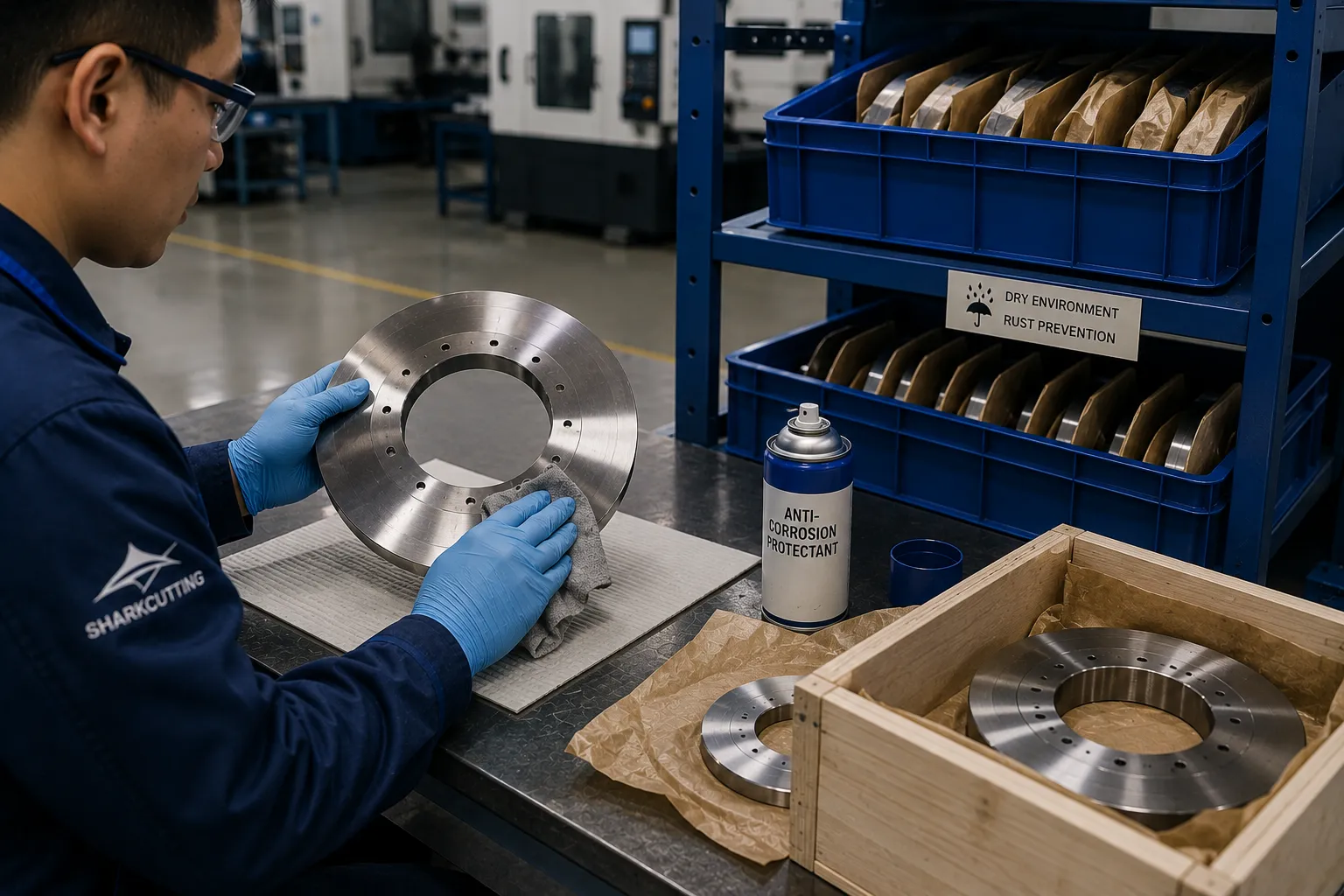 Industrial knife storage and anti corrosion application