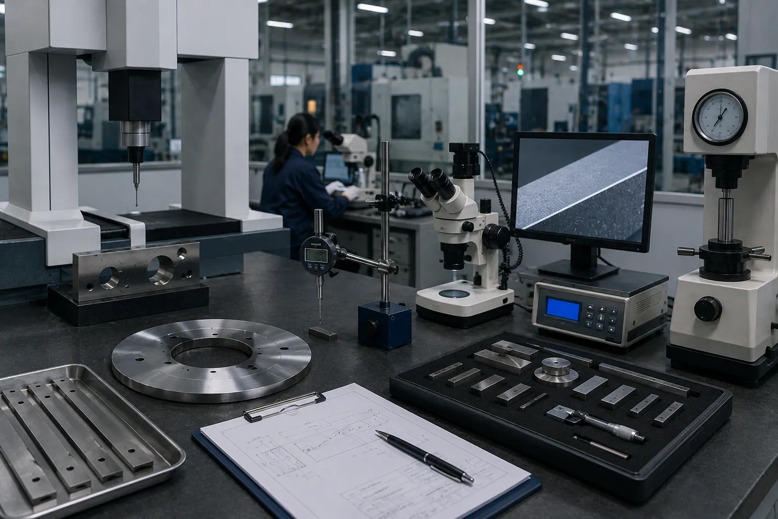 Advanced optical metrology system measuring precision tungsten carbide and tool steel industrial knives at Shark Cutting