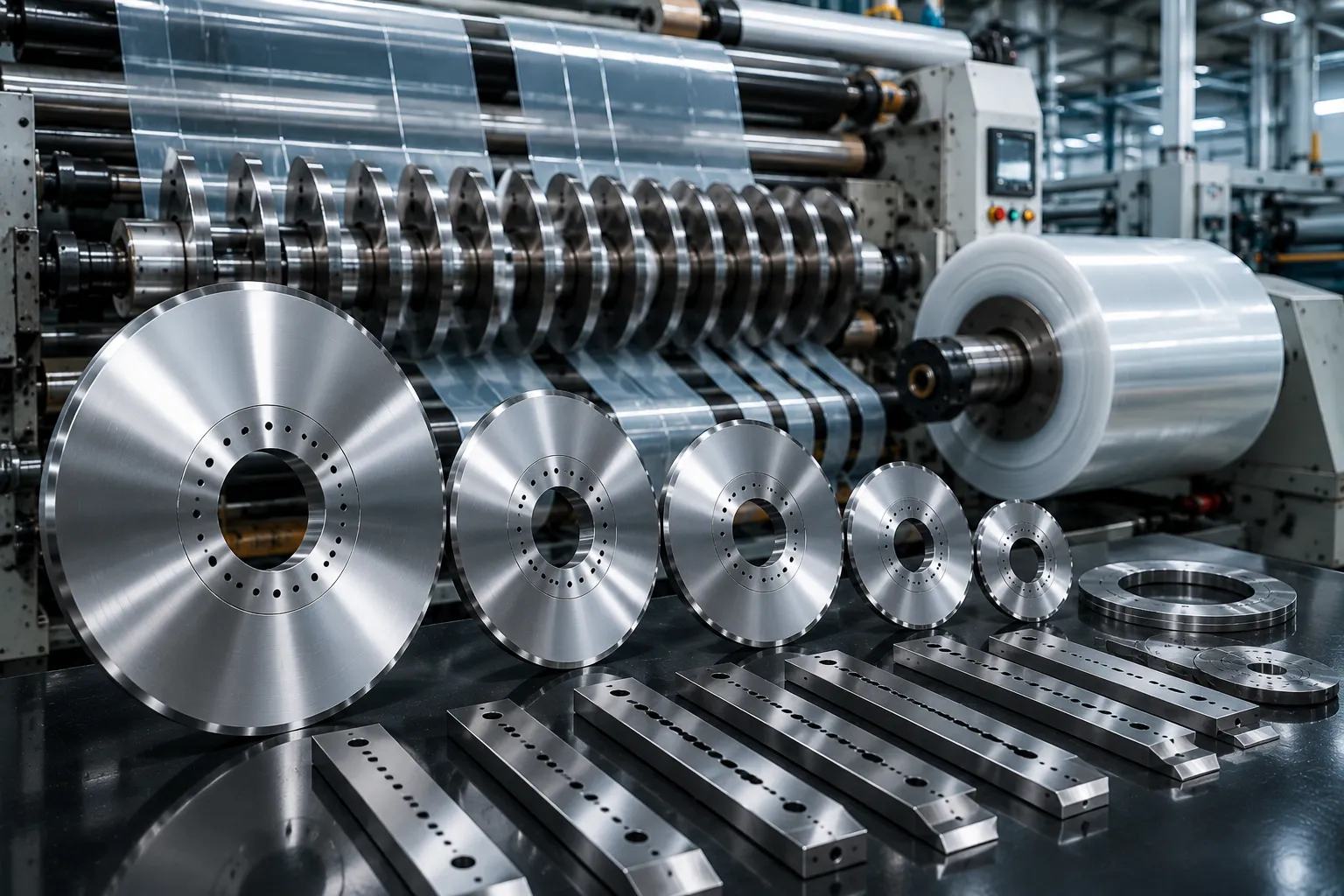 Shark Cutting razor slitting blades and circular knives for plastic film converting lines