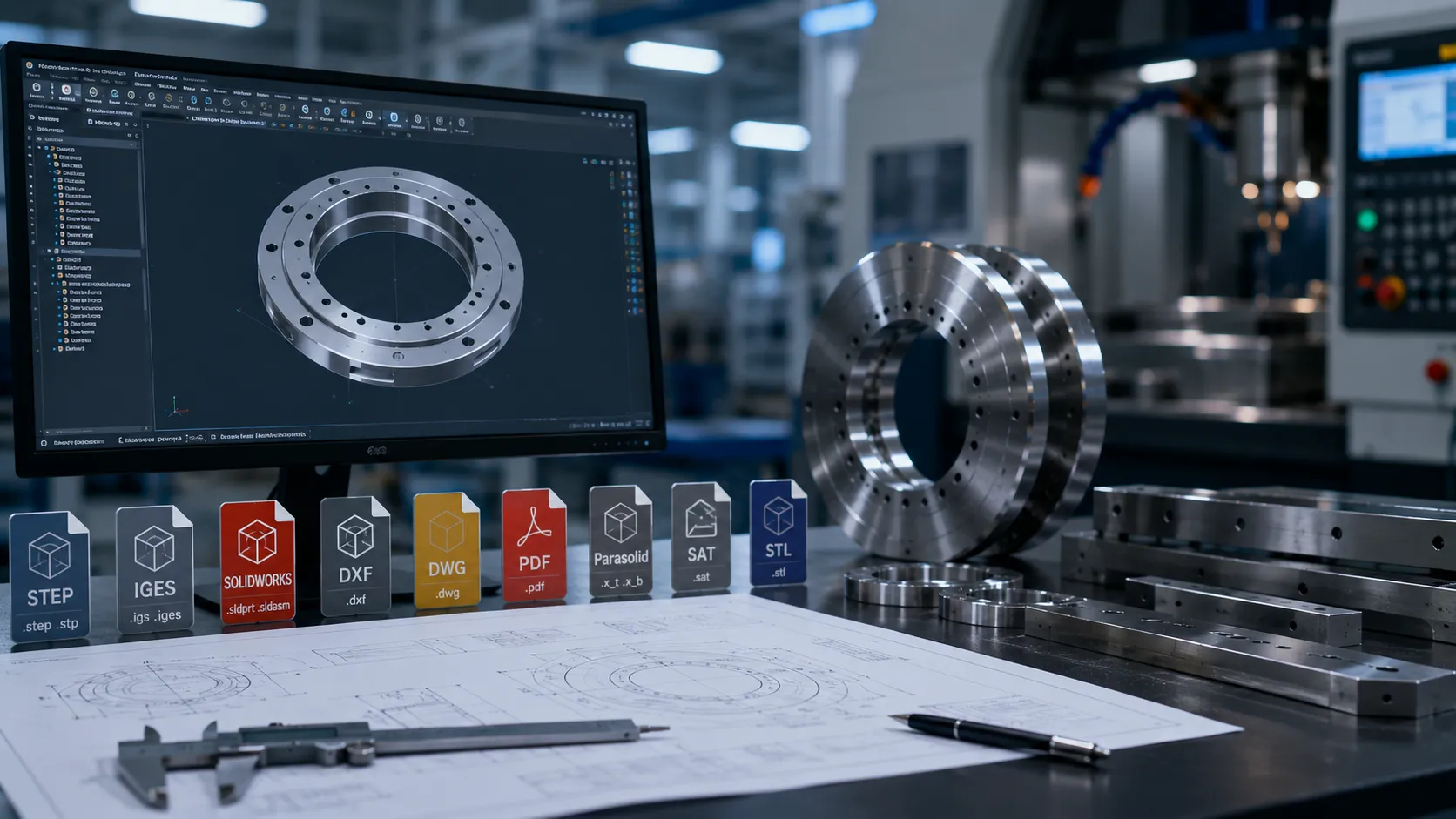 Custom Packaging Machine Knives CAD Rendering and OEM Blueprint