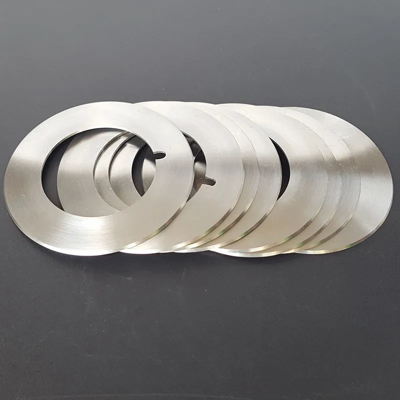 Top and bottom paper slitting knives and log saw blades for paper converting lines