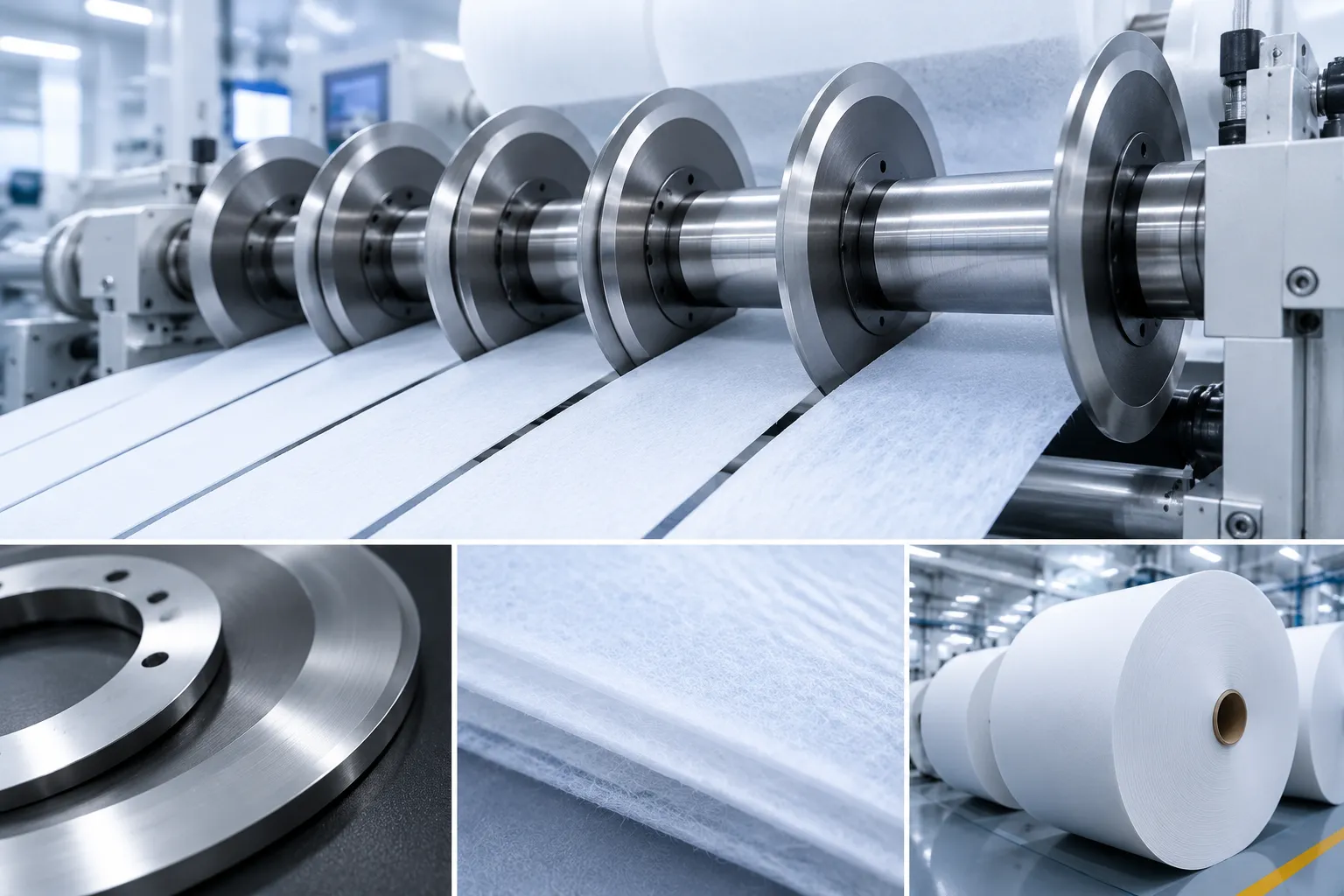 Non-woven hygiene material slitting knives