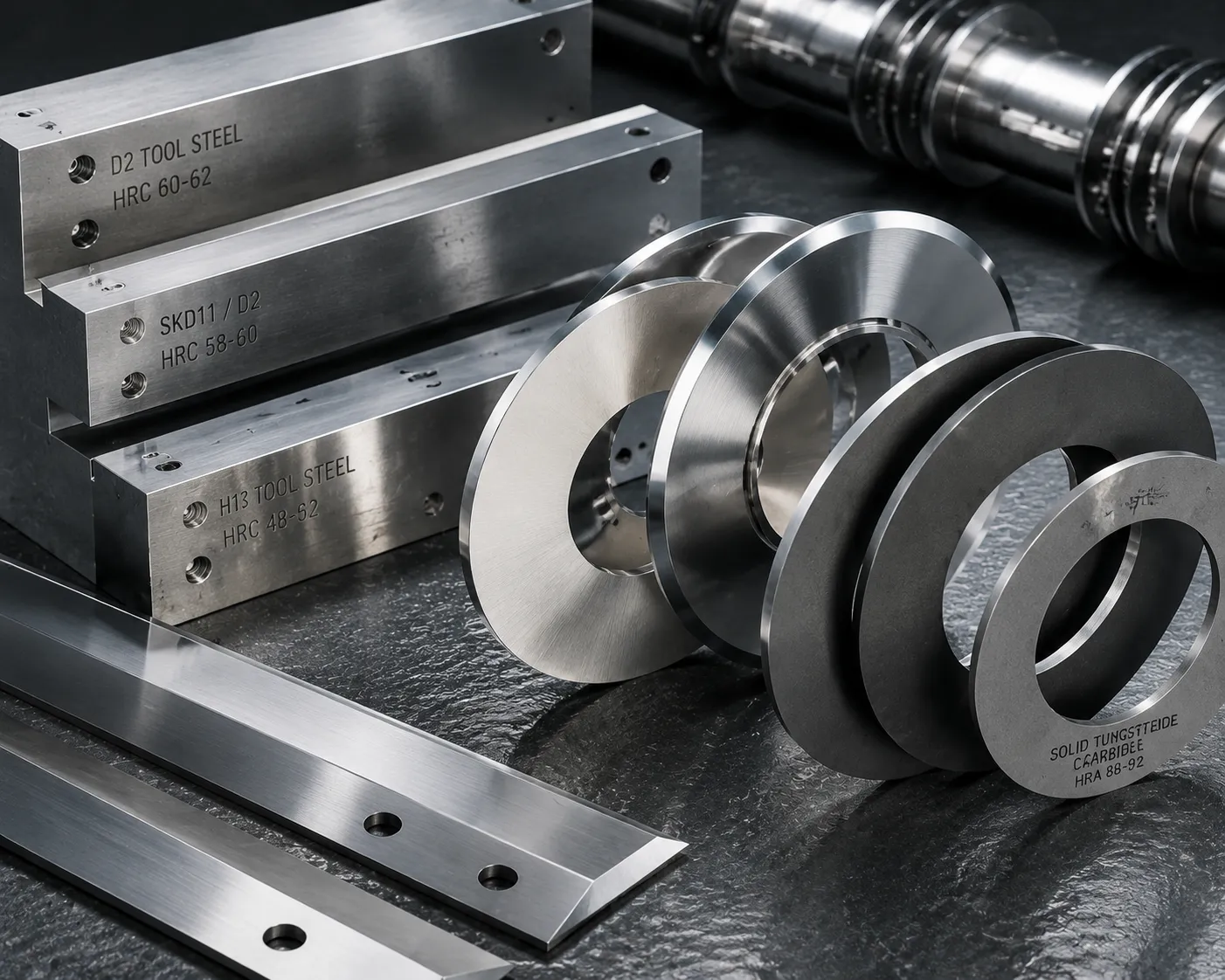 High wear resistance tungsten carbide blades and high speed steel knives